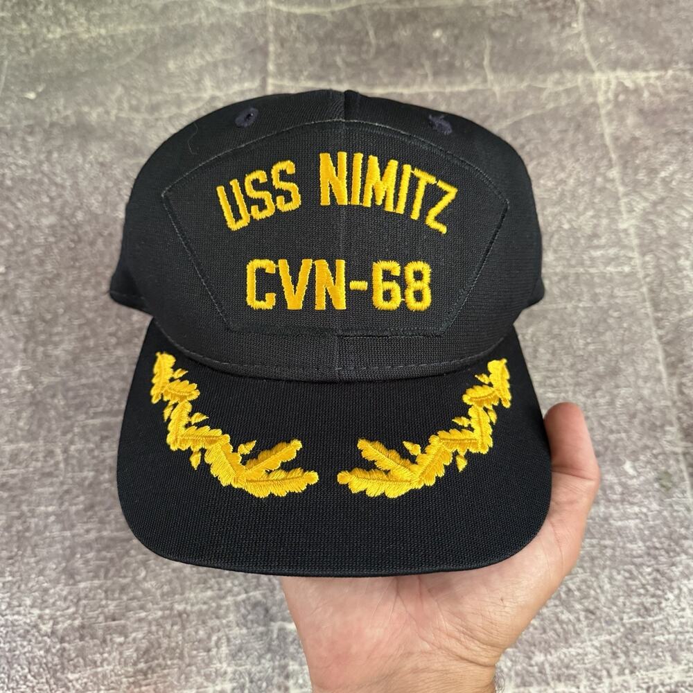 Men's Vintage 90's AJD US Navy USS Nimitz CVN-68 Scrambled Eggs Snapback Hat Cap